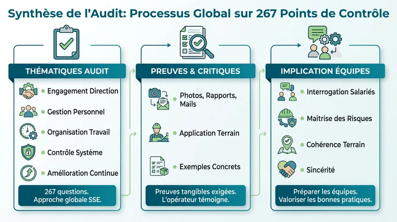 Synthèse de l'audit processus global sur 267 points de contrôle